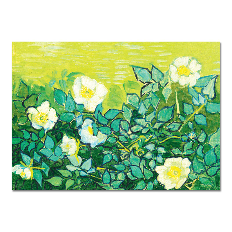 Wild Roses by Vincent Van Gogh - No Frame Painting on Plastic / Acrylic, 65cm H x 95cm W