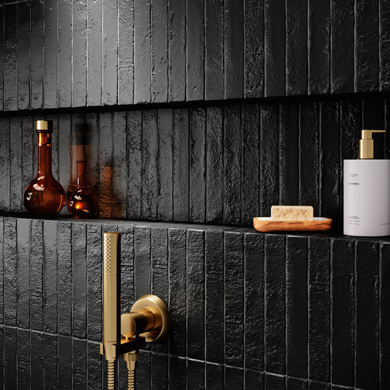 Virtuo Matte Black Ceramic Quarter Round Tile Trim 2x10