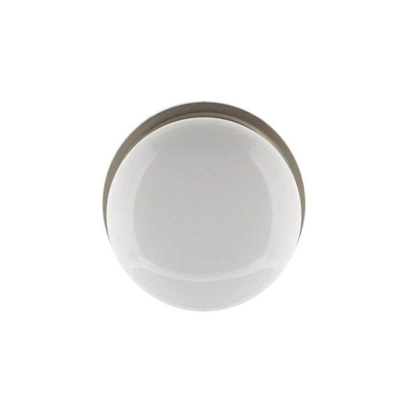 Classic Rosette with White Porcelain Door Knob, Satin Nickel, 2-3/4”