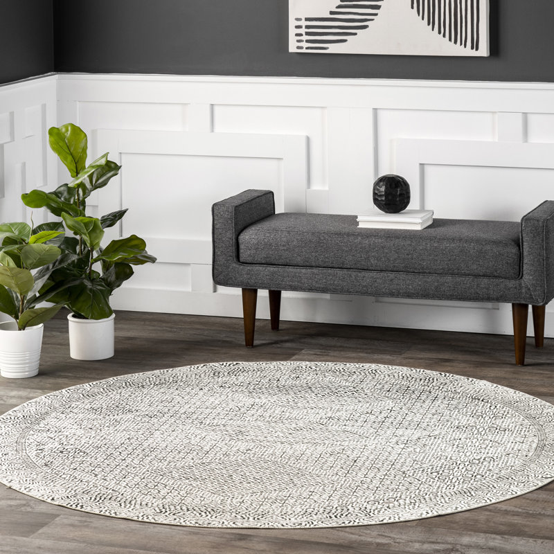 Hart SpinClean Abstract Tribal Machine Washable Area Rug, Round 6'