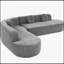 Canapé modulaire extra large Mirod de 122 po avec tissu doux, design incurvé élégant et mousse haute résilience pour le confort-1233278476