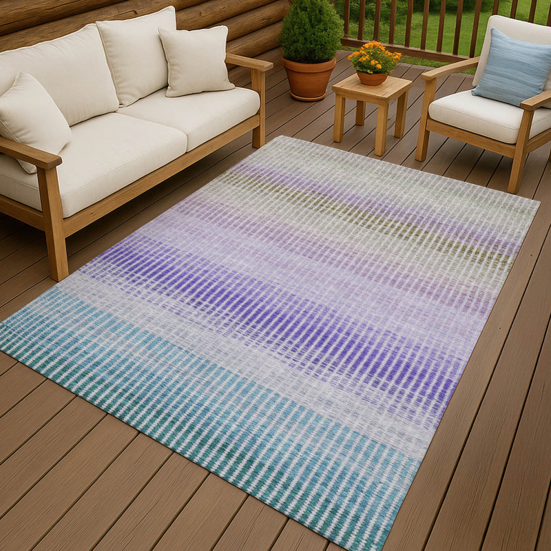 Machine Washable Indoor/Outdoor Chantille ACN2313 Stripes Rug, Rectangle 2'6" x 3'10"