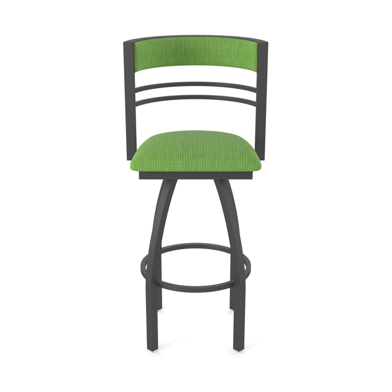 Hunter Swivel Stool, Tissu-graphique perroquet, Étain, Tabouret de bar (siège d'une hauteur de 36 po)