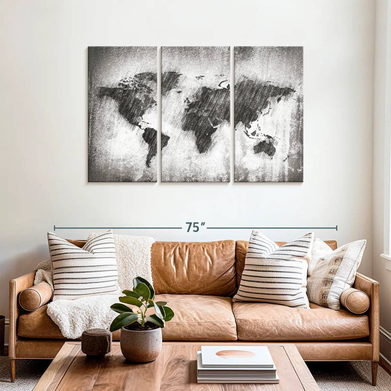 Aliaz Blurry World Map, 36" H x 57" W