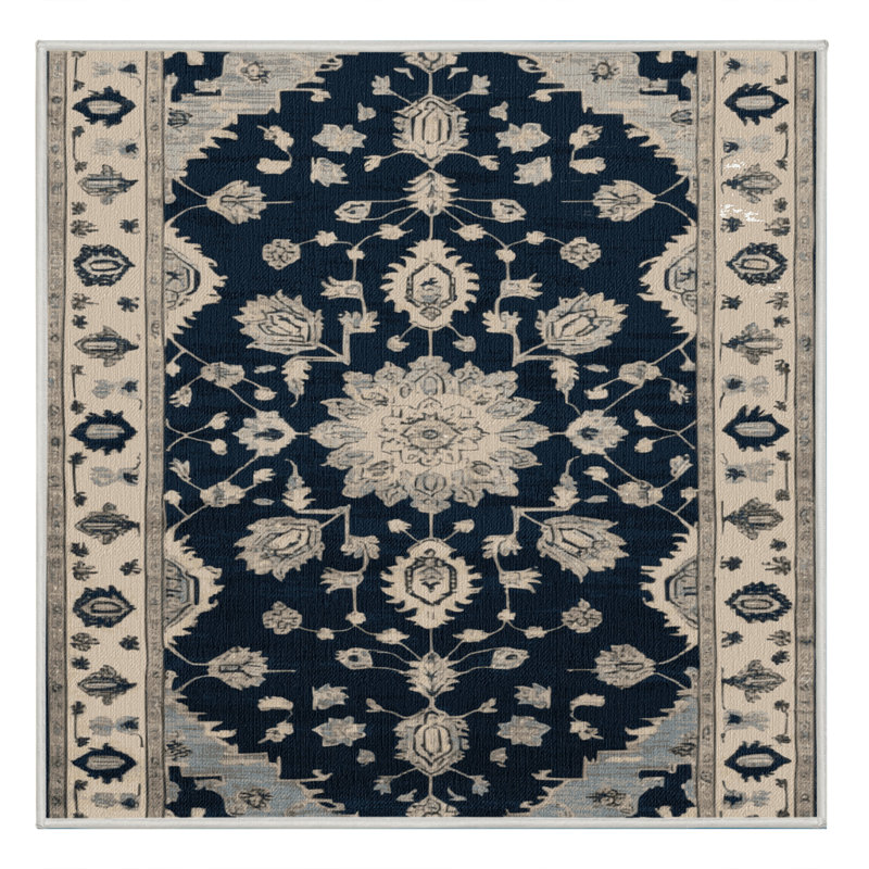 Machine Washable Overdyed Beige Area Rug, Square 6'