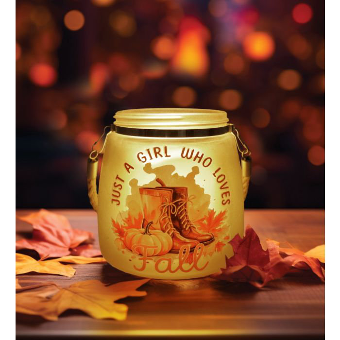 LED Harvest Glass Jar - Girl