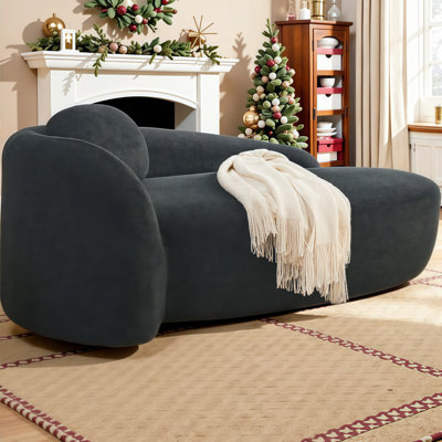 Modern Oval Lounge Chair - Space-Saving Cloud-Like Comfort Sofa, Crafted in Bouclé (Single Seater)