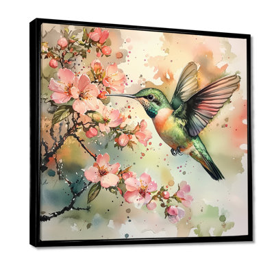 Hummingbird In The Blossoms I - Hummingbird Wall Art