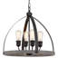 Luminaire suspendu style ferme 4 lumières 20 po, style chêne gris + finition noire galvanisée