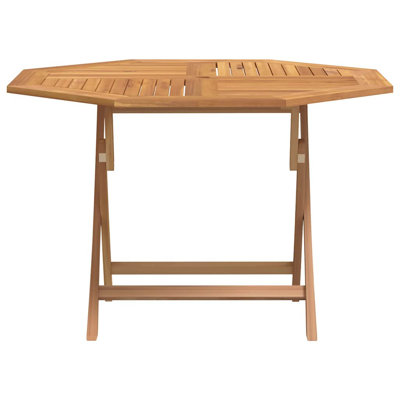 Jencie Folding Patio Table Solid Wood Teak by Red Barrel Studio