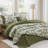 Comforter Set -7 Pieces Botanical Olive Green Comforter for All Seasons, Bed in a Bag with Flowers Floral Comforter, Sheets, Pillowcases & Shams-124311214-111986125