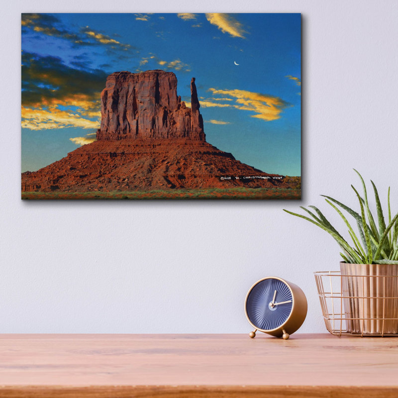  «Mitten With Sunburst» par Chris Vest, art mural en verre acrylique, 16 po x 12 po
