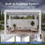 Pergola extérieure à persiennes l 12 pi x P 10 pi avec toit réglable et drainage intégré, pavillon de patio tout acier résistant à la rouille