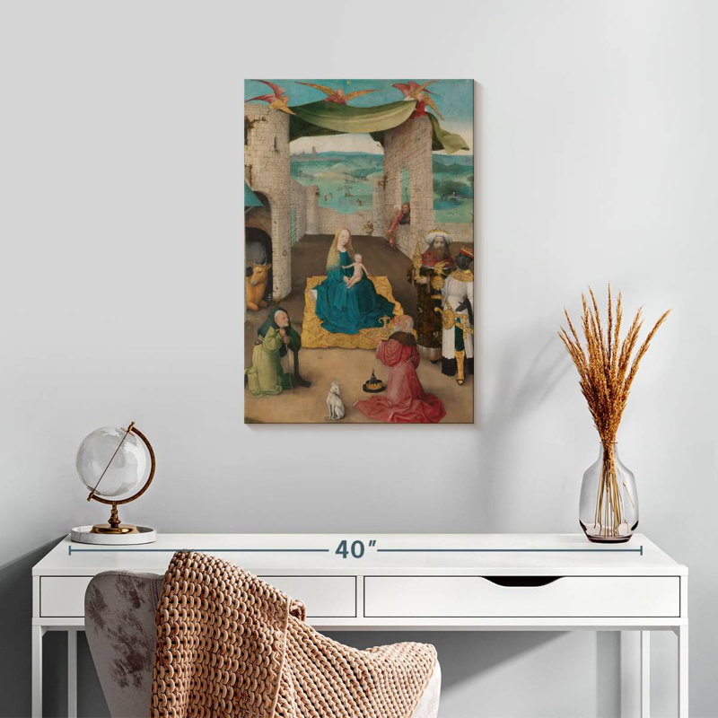 Leisha l'adoration des mages 1475, H 24 po x l 16 po