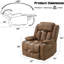 Fauteuil inclinable électrique Roxy avec chauffage et massage, rembourré Aire, télécommande, porte-gobelets et rangement latéral Roxy-397672494
