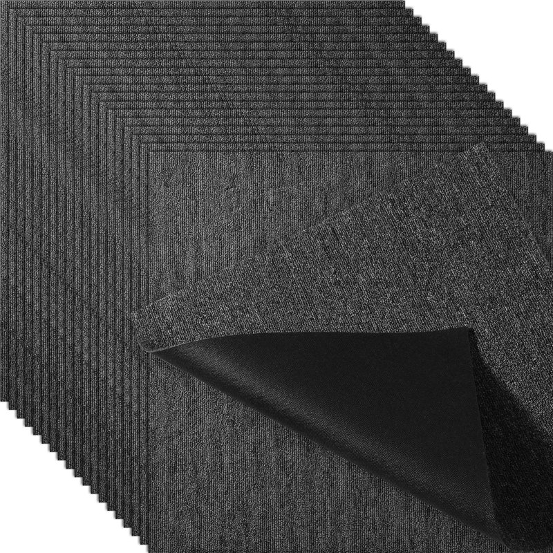 20'' W x 20'' L Textured Cut And Loop Polypropylene Plastic Carpet Tile