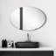 Miroir de salle de bain ovale biseauté sans cadre/meuble-lavabo Kaylie