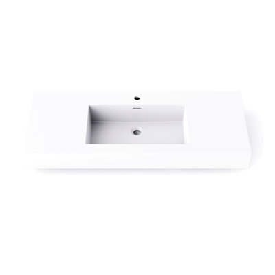 Lavabo de salle de bain rectangulaire en pierre 47,2 po