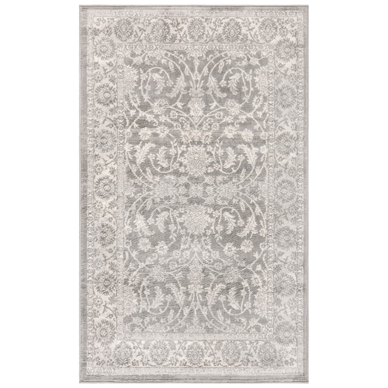 Tapis oriental crème / gris Llana, Rectangle 2 pi x 4 pi