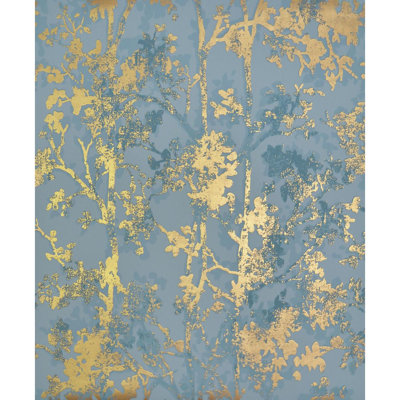 Antonia Vella Floral Metallic Wallpaper Roll by Antonia Vella