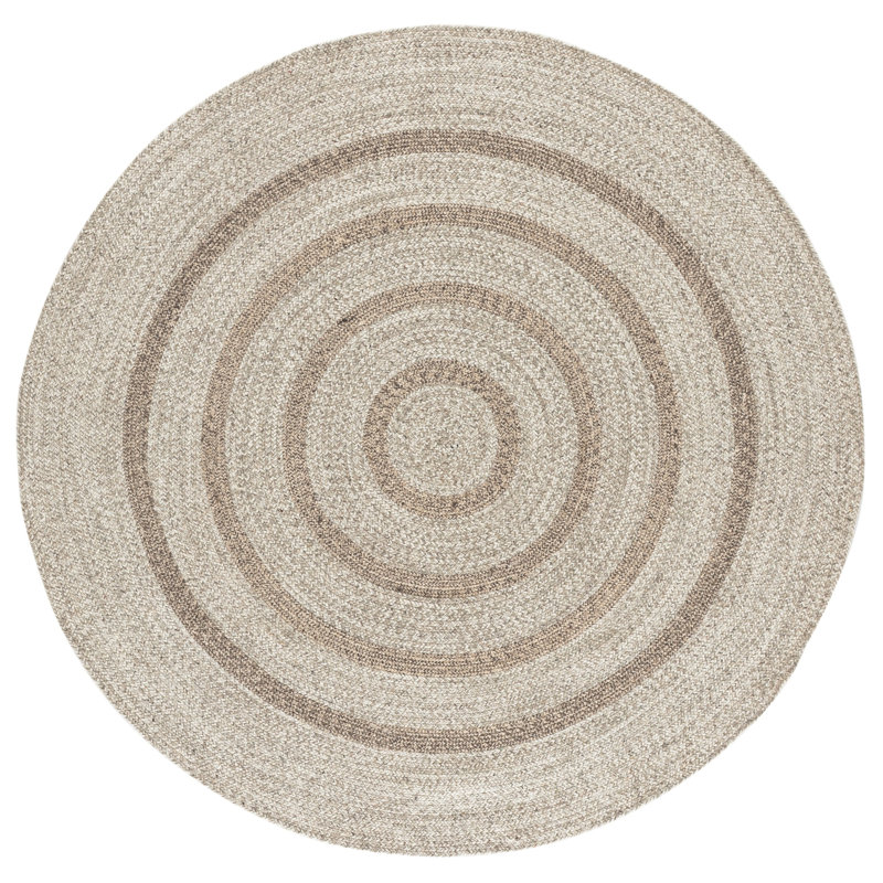 Braided Hand Woven No Pattern Indoor Rug, 6'-0" x 6'-0" Round
