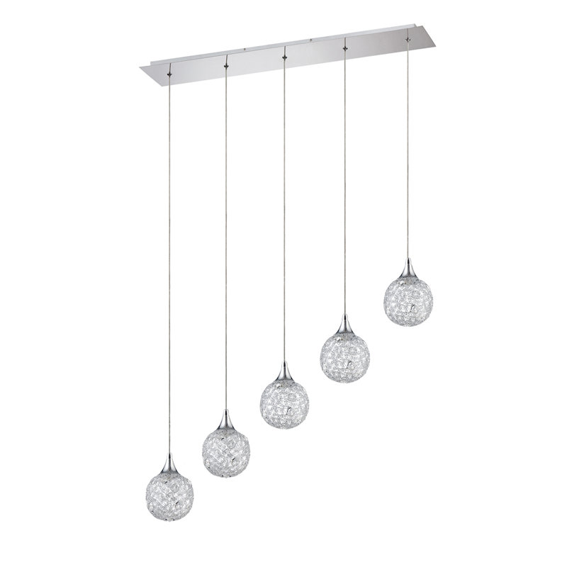 Luminaire suspendu en grappe à 5 lumières McManus