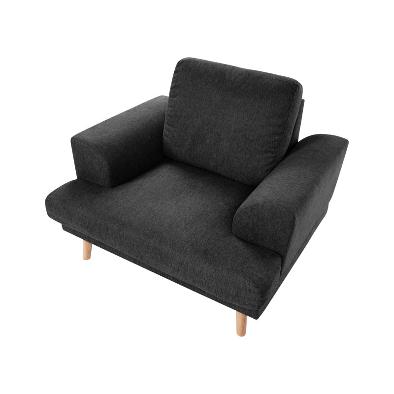 Taris Upholstered Fabric Armchair, Black