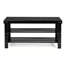 Banc de rangement pour chaussures autoportant en bambou noir, range-chaussures plat à deux niveaux avec banquette, range-chaussures pour vestibule, vestibule et vestibule