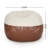 Maxi 5 Foot Two Color Fabric And Faux Leather Rounded Bean Bag-1267491890-1267491892