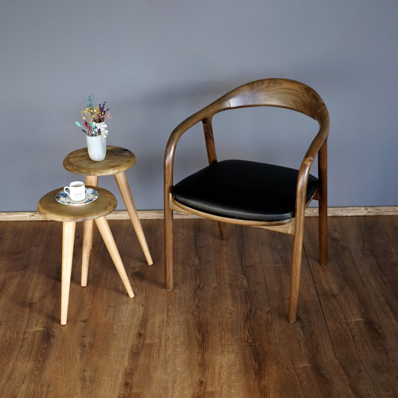 Chaise avec accoudoirs en cuir Selas