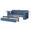 Lit de jour avec bureau amovible, tiroirs de rangement et table d'appoint hydraulique-72383610
