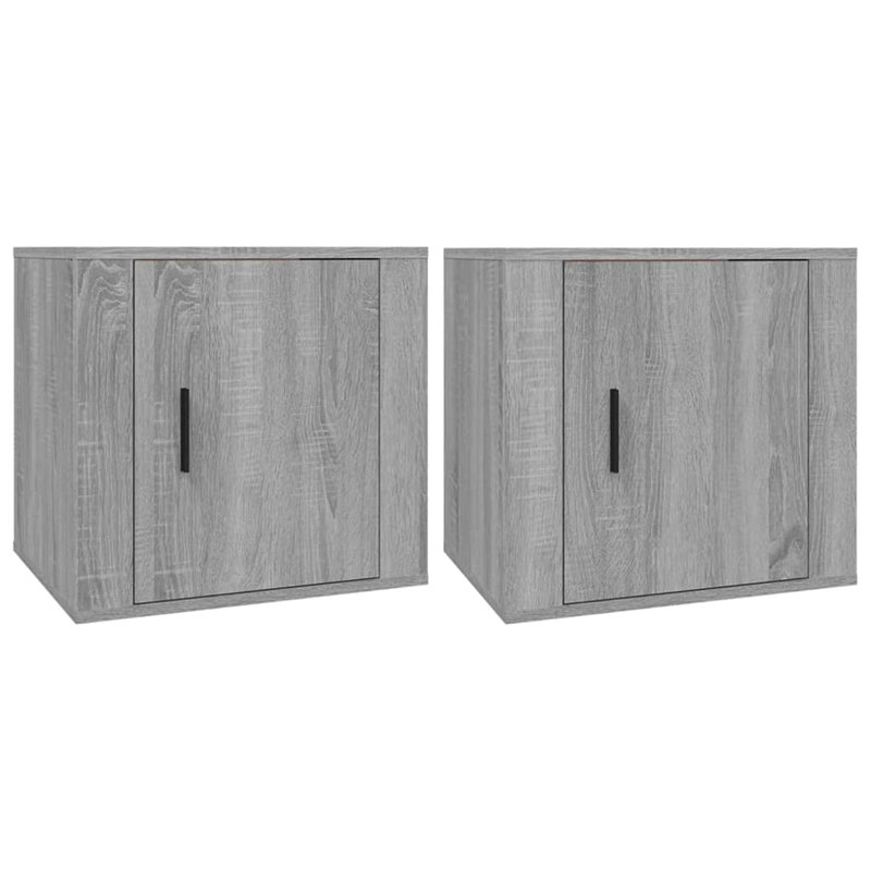 Kemi 50cm W Manufactured Wood Bedside Table, Grey, Set of 2