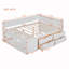 Lit de jour double avec tiroirs et tablettes-225284990