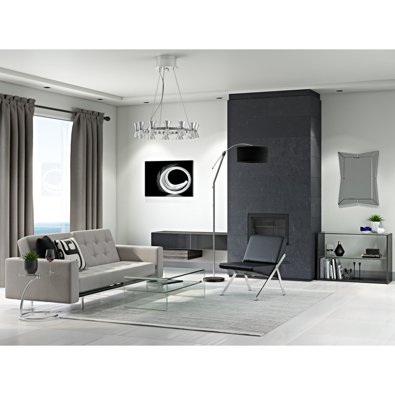 Modern Round End Table / C Table with Tempered Glass Top – Metal Frame Accent Side Table for Living Room, Bedroom, Office, Sofa