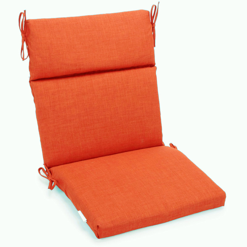 Outdoor 3'' Seat / Back Cushion, Tangerine Dream, 20" W x 42" D