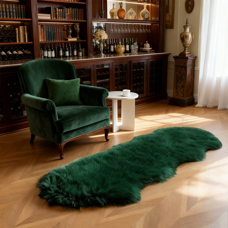 Cozy Thick Gray Faux Sheepskin Area Rug, Novelty 2' x 4'