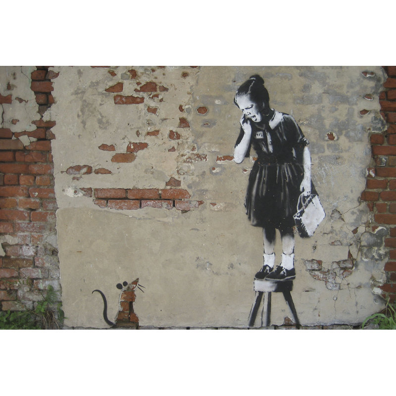 Rat Girl by Banksy - Wrapped Canvas Print, 30 cm H x 46 cm W x 4 cm D