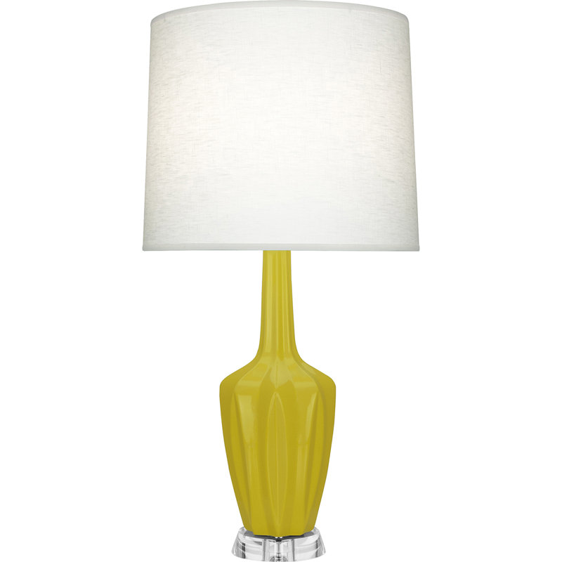 Petite lampe d'appoint Emma, H 34,25 po x l 7,38 po x P 15 po, Citron glacé, Céramique / acrylique