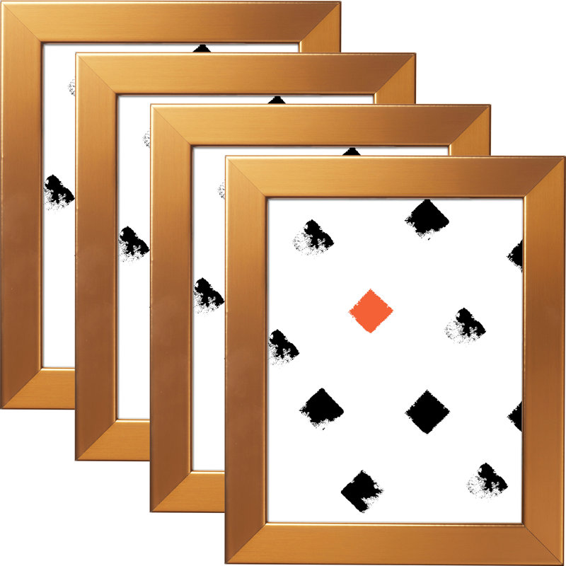 Ensemble de 4 cadres muraux Pekalongan, 20 po x 20 po, Laiton inoxydable