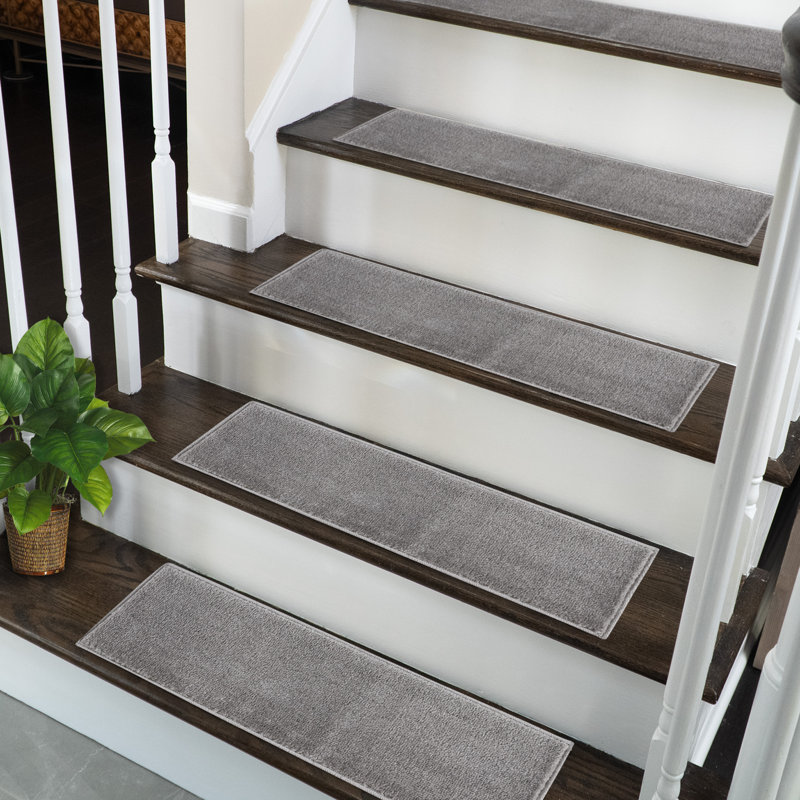 Tapis d'escalier antidérapant Earnestean, gris, 4