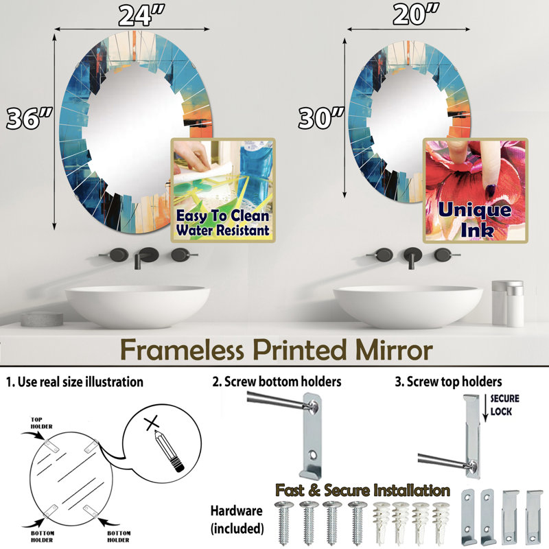 Miroir Fenouil, 30 po x 20 po