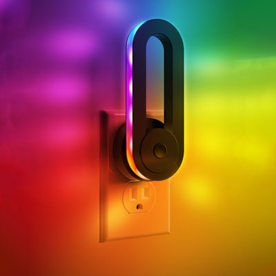 Color Changing Night Lights Wall Sconces With RGB Dynamic Mode, Light Sensor Night Light