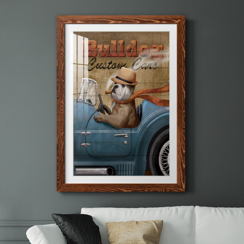 Bulldog, voitures personnalisées, cadre photo, Cadre en érable, H 37,5 po x l 27,5 po x P 1,5 po