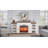 80" Electric Fireplace With Mantel, Fireplace Tv Stand For Tvs Up To 90 Inch, Entertainment Center With Storage, Realistic Stacked Stone Surround For Living Room，white&brown-2030573451