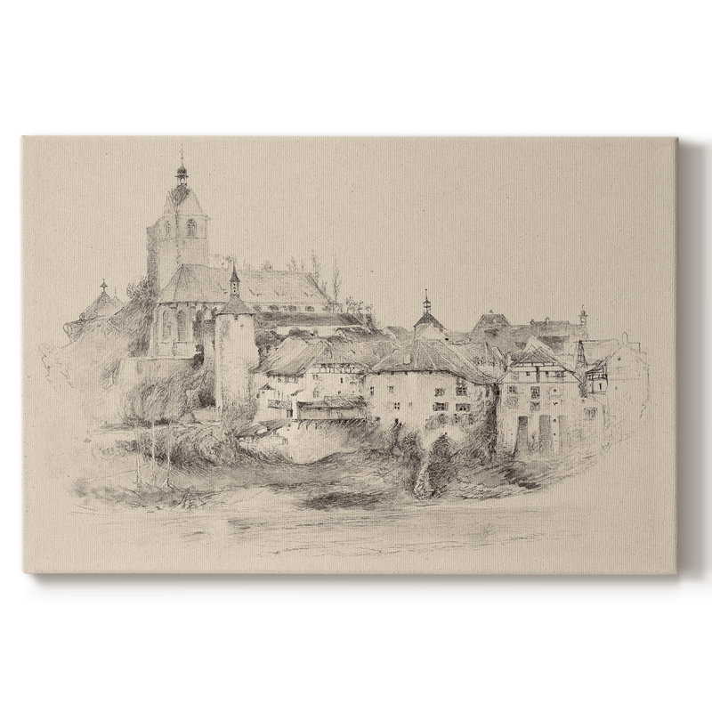 Croquis rétro-XXXIX - toile tendue avec châssis, H 25 po x l 37 po