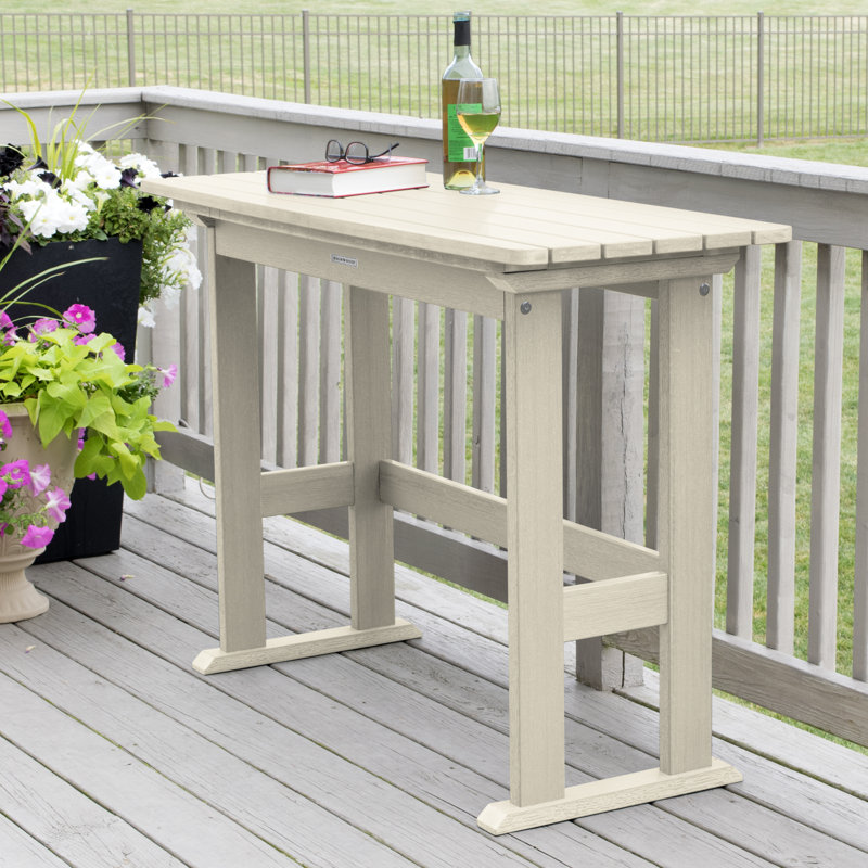 Arbnora Rectangular Outdoor Bar Table , 54'' in. W 21.05'' in. D, Whitewash