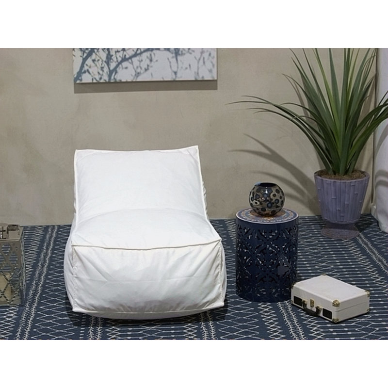 3 Ft. Water Resistant Bean Bag Chair, White Fabric