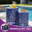 18" H 2-Pack Metal Outdoor Side Table with Scroll Cut-Out, Industrial Garden Stool, Cobalt Blue Mosaic