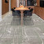 Tapis noué à la main en vert / gris-70085332