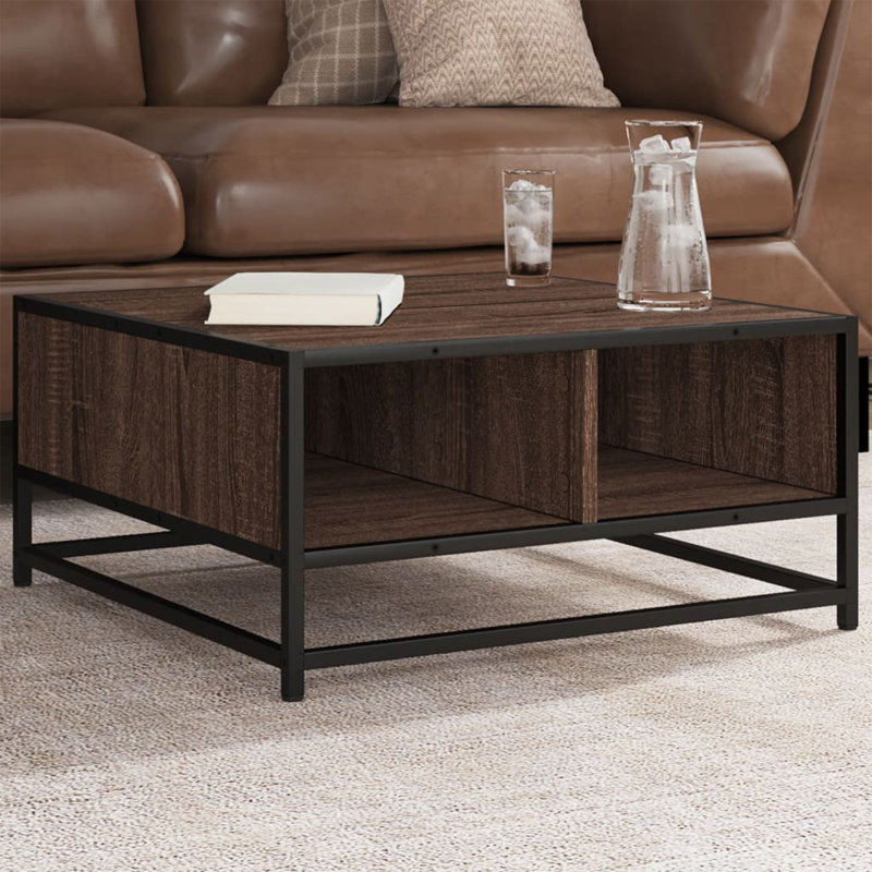 Alamgir Coffee Table with Storage, Brown Oak/Black, Brown Oak